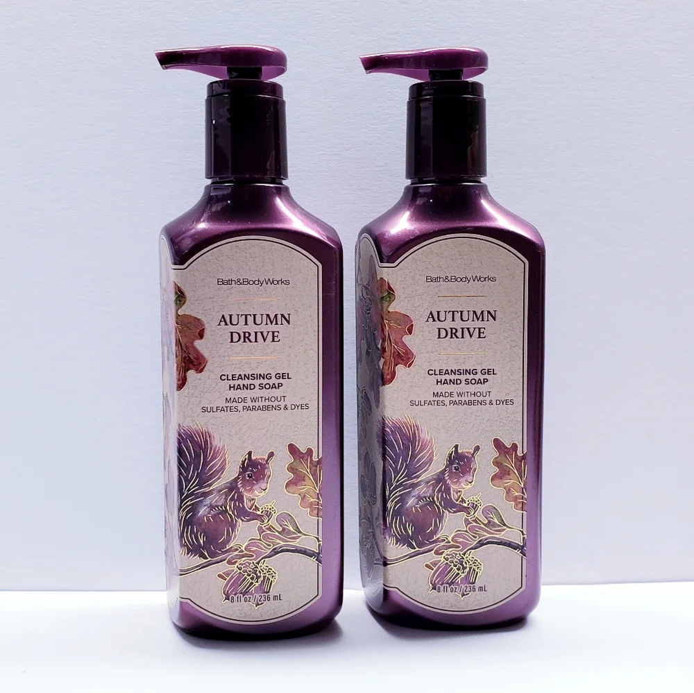 Bath & Body Works AUTUMN DRIVE Cleansing Gel Hand Soap, 8 fl oz (2 pcs)